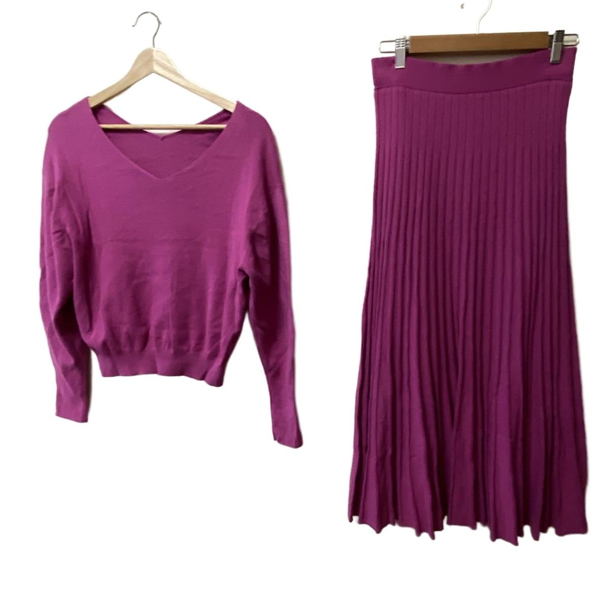 Loulou Willoughby ルルウィルビー スカートセットアップ レディース - パープル ニット