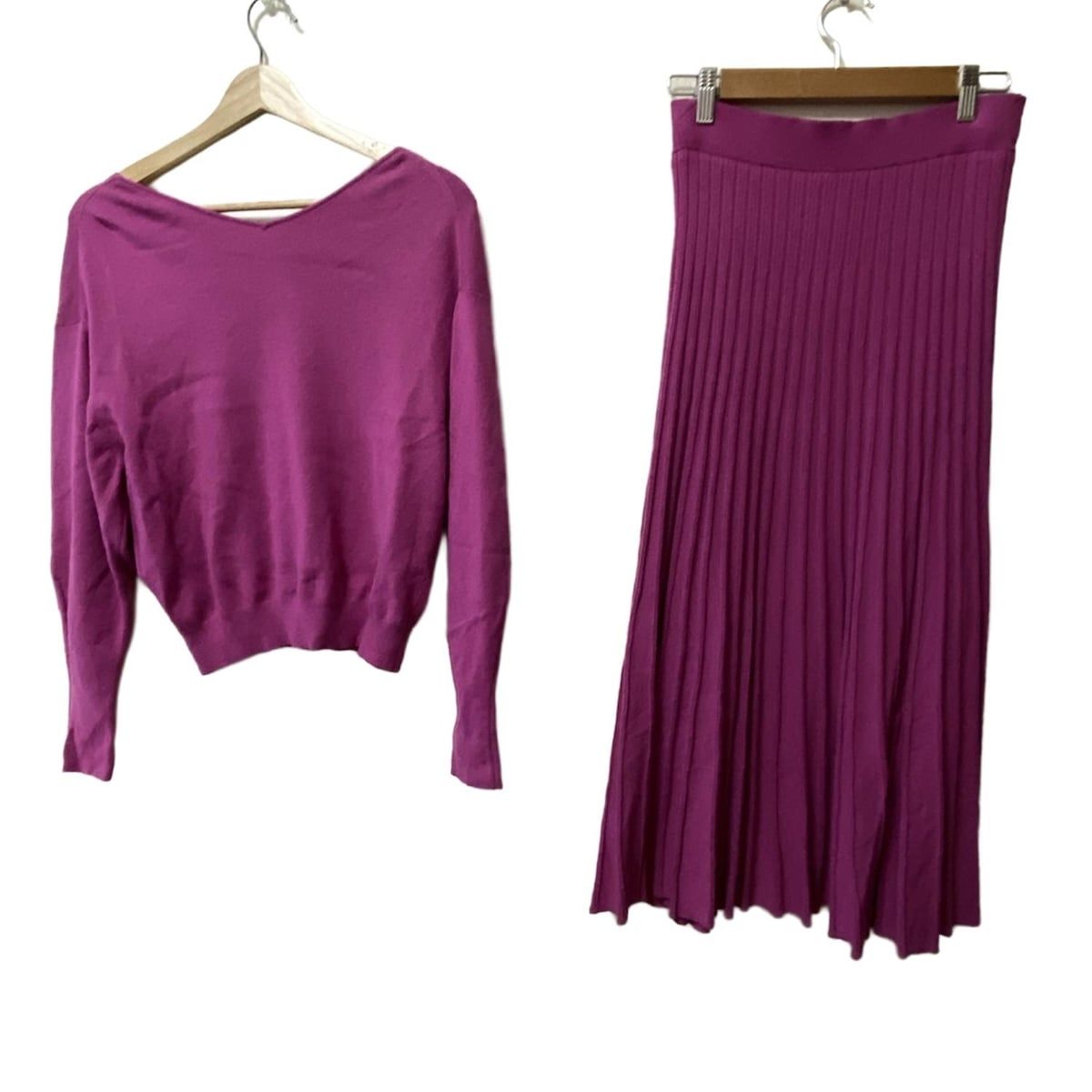 Loulou Willoughby ルルウィルビー スカートセットアップ レディース - パープル ニット