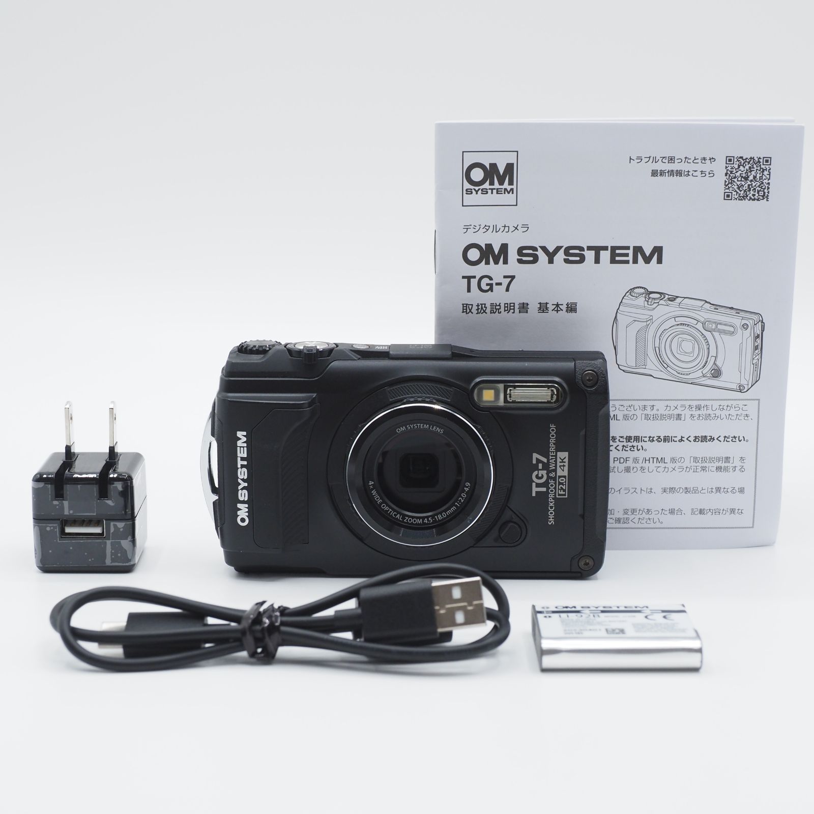 ショット数1 476回 OM SYSYTEM オリンパス Tough TG-7 ブラック 上品 2904