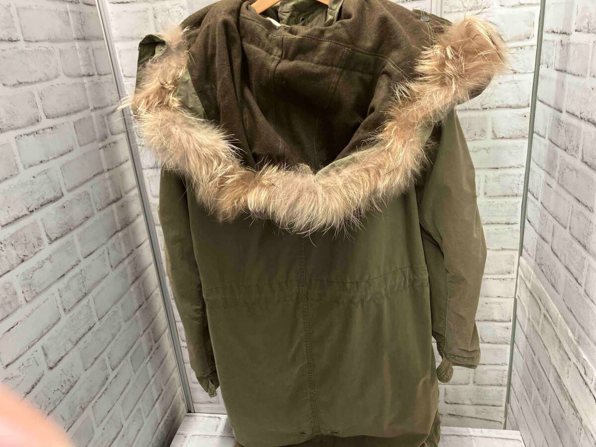 AVIREX 6182075 モッズコート フード リブ取り外し カーキ サイズL ポリエステル アビレックス メンズ