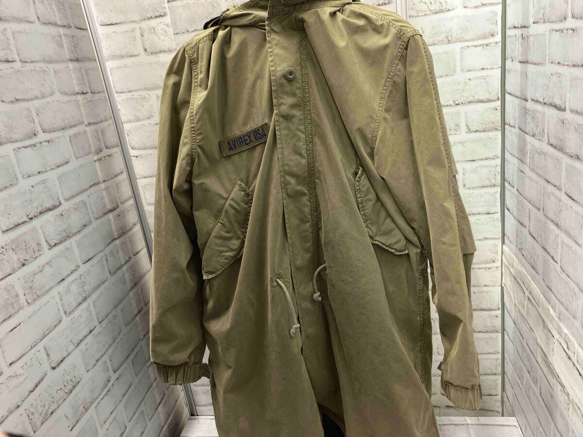 AVIREX 6182075 モッズコート フード リブ取り外し カーキ サイズL ポリエステル アビレックス メンズ