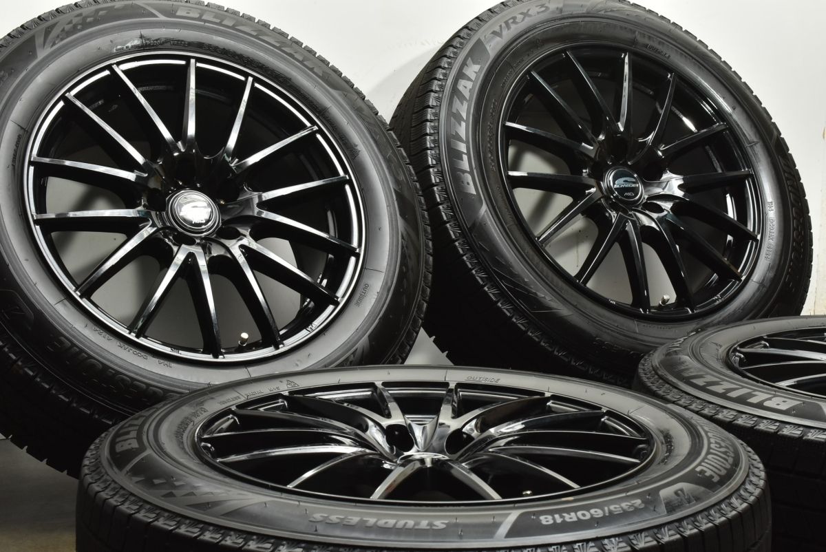 製 バリ溝 シュナイダー 18 in 8 J 42 PCD 114 3 ブリヂストン ブリザック VRX 235 60 R エクストレイル アウトランダー CX