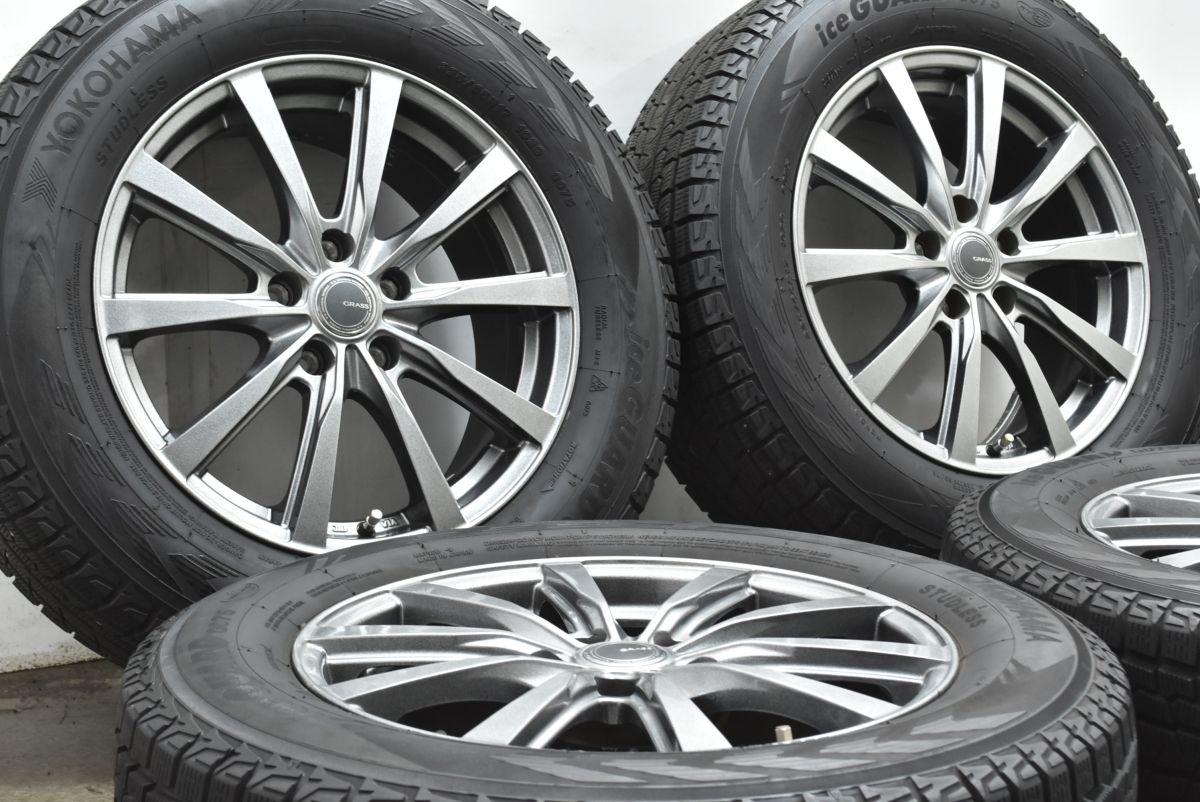 バリ溝 グラス 17 in 7 J 48 PCD 114 3 ヨコハマ アイスガード G 075 225 65 R エクストレイル CX 5 8 レガシィアウトバック