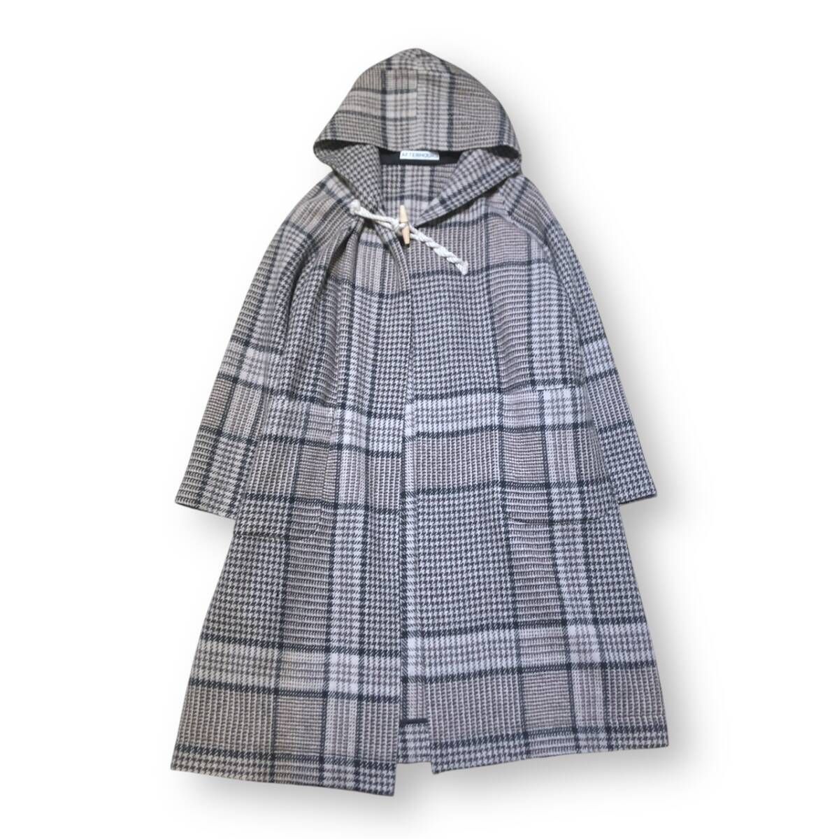 AFTERHOURS wool hood cate ウールフードコート ホワイト ブラック グレー サイズ3 アフターアワーズ