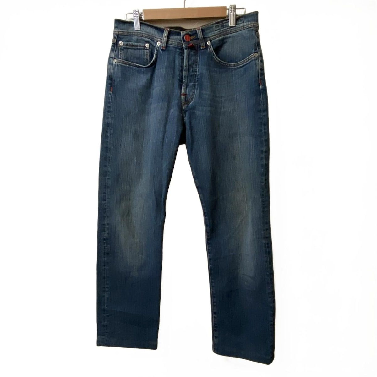 Kiton キートン ジーンズ サイズ48 XL メンズ - ブルーグレー フルレングス ボタンフライ