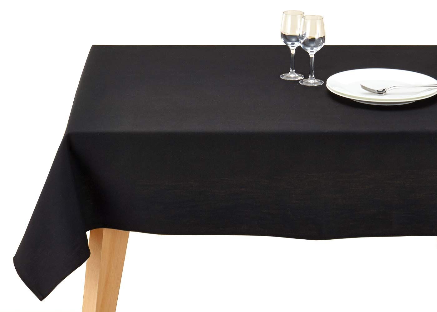 ブルーミング中西 テーブルクロス デリシャス 10色 4サイズ 撥水 長方形 無地 洗濯機で洗える 撥水加工 トリュフ 黒 130×200cm