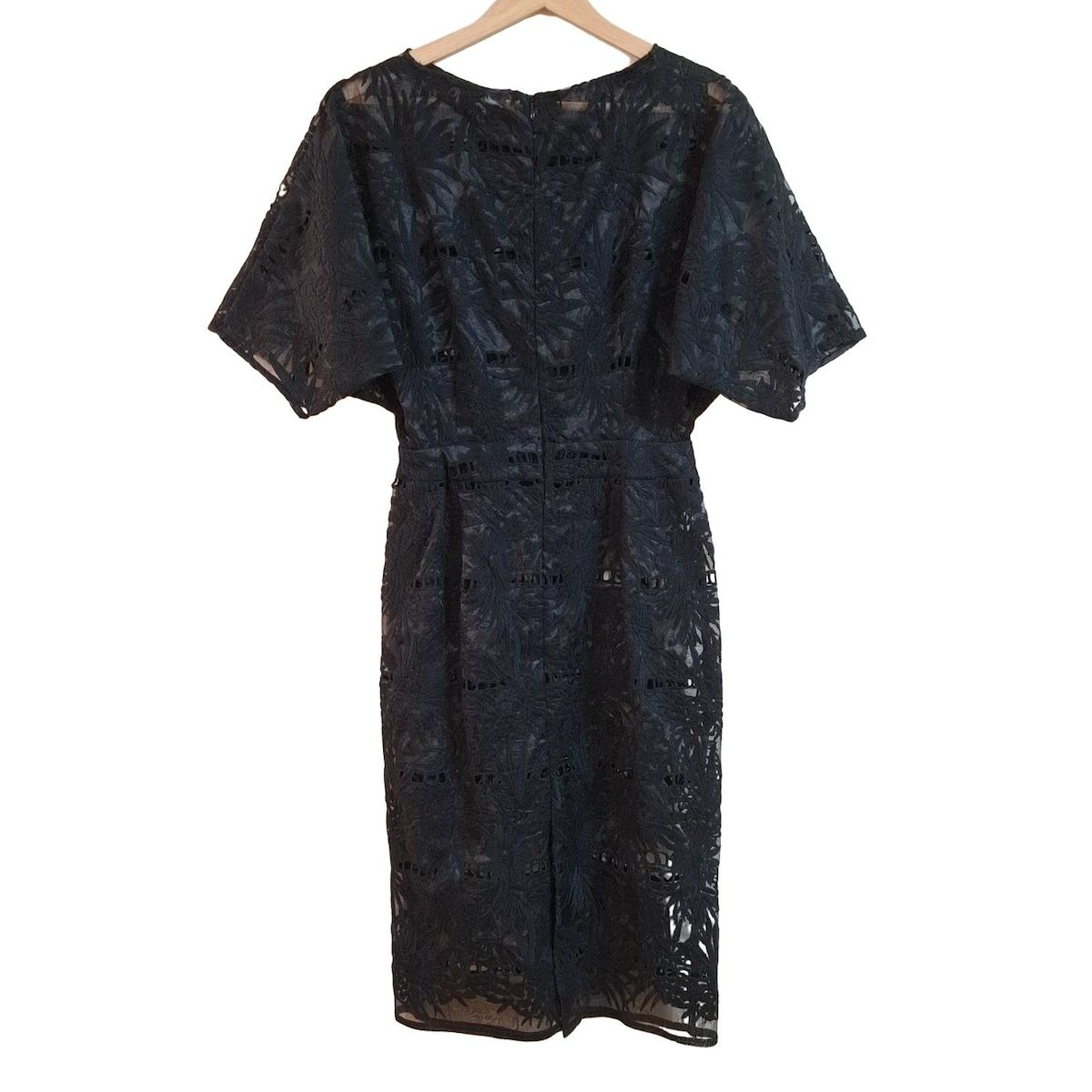 アルディーノアール ワンピース サイズ36 S レディース - 黒 クルーネック 半袖 ロング レース