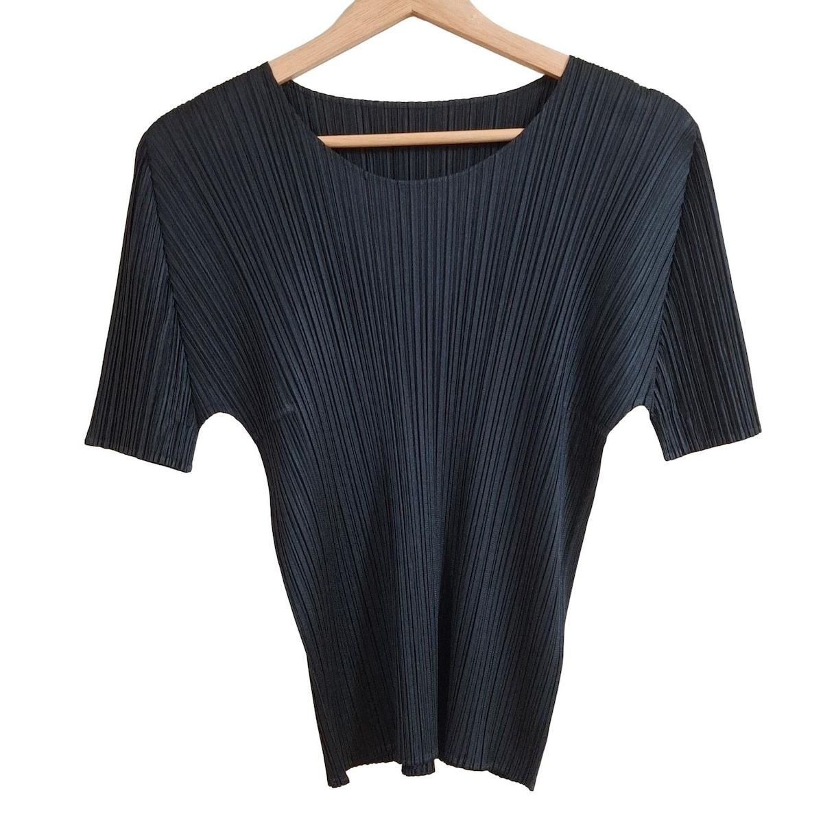 PLEATS PLEASE プリーツプリーズ 半袖カットソー サイズ3 L レディース - 黒 クルーネック プリーツ