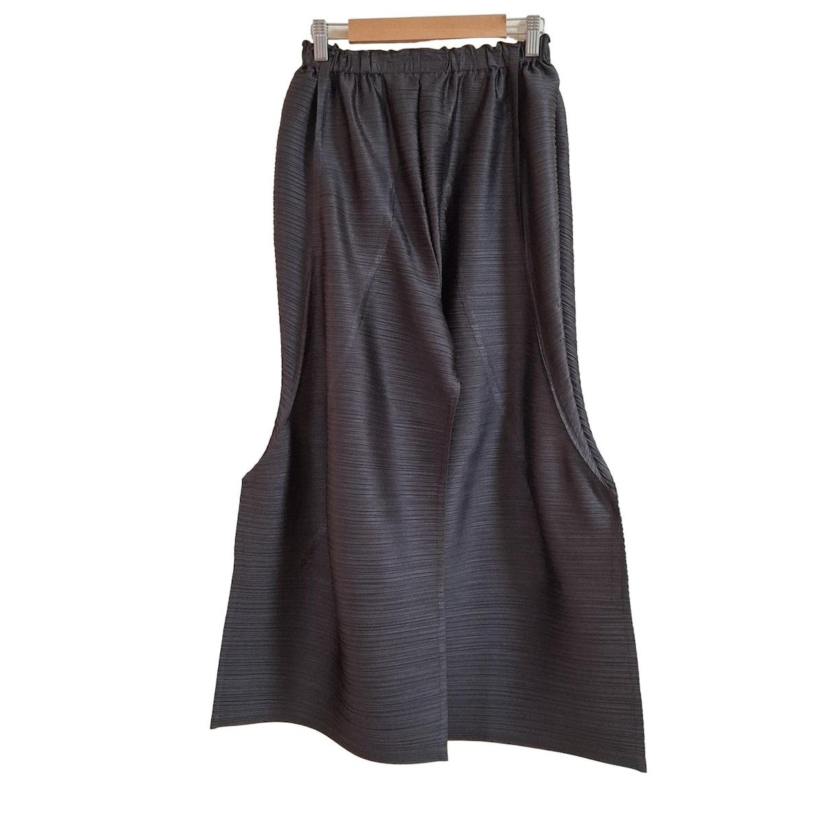 PLEATS PLEASE プリーツプリーズ パンツ サイズ3 L レディース - ダークブラウン フルレングス プリーツ ウエストゴム ワイドパンツ