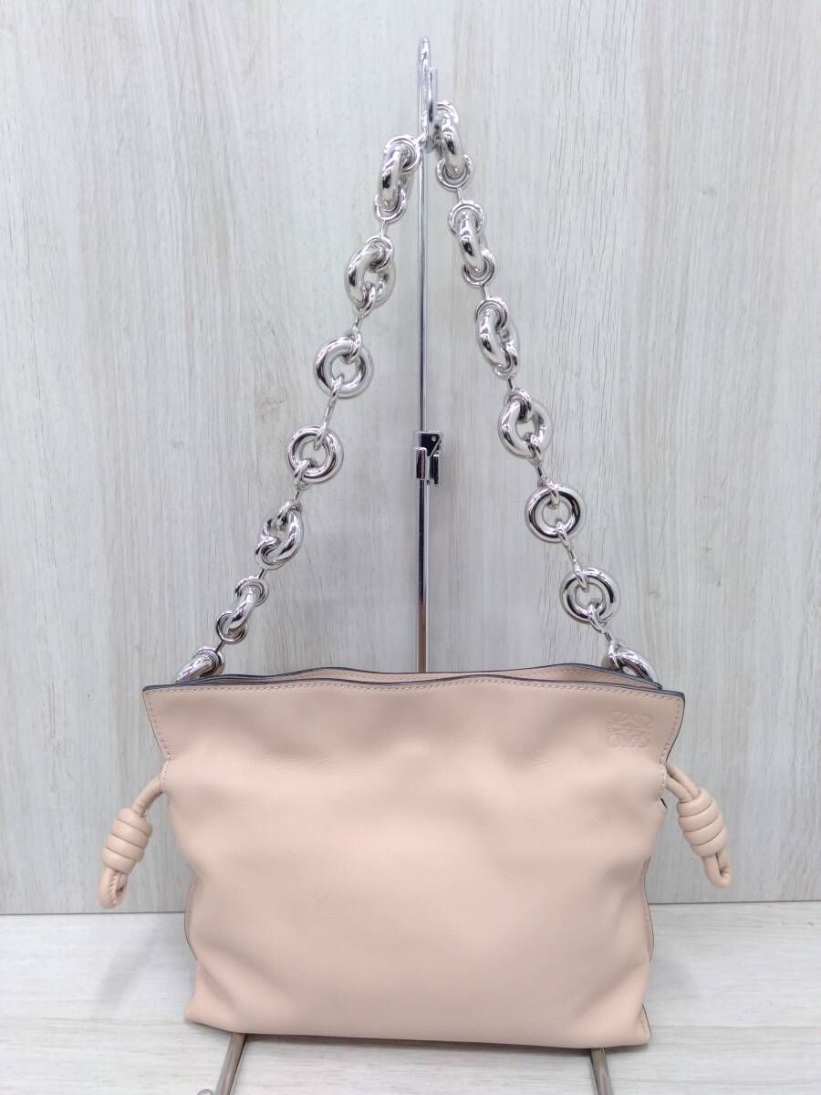 ロエベ LOEWE フラメンコクラッチ ワンショルダーバッグ ドーナツ型ショルダー ベージュ 保存袋 鑑定書 ショルダー付