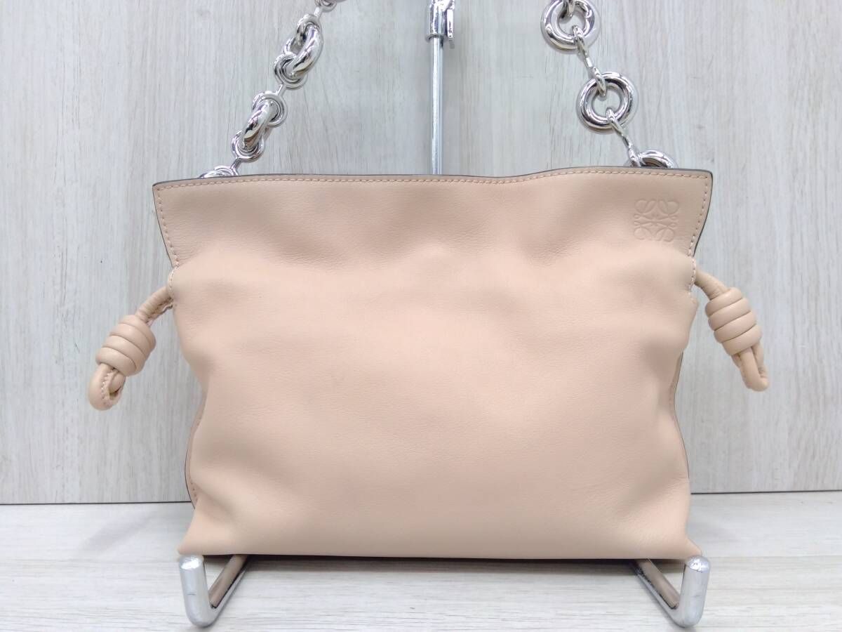 ロエベ LOEWE フラメンコクラッチ ワンショルダーバッグ ドーナツ型ショルダー ベージュ 保存袋 鑑定書 ショルダー付