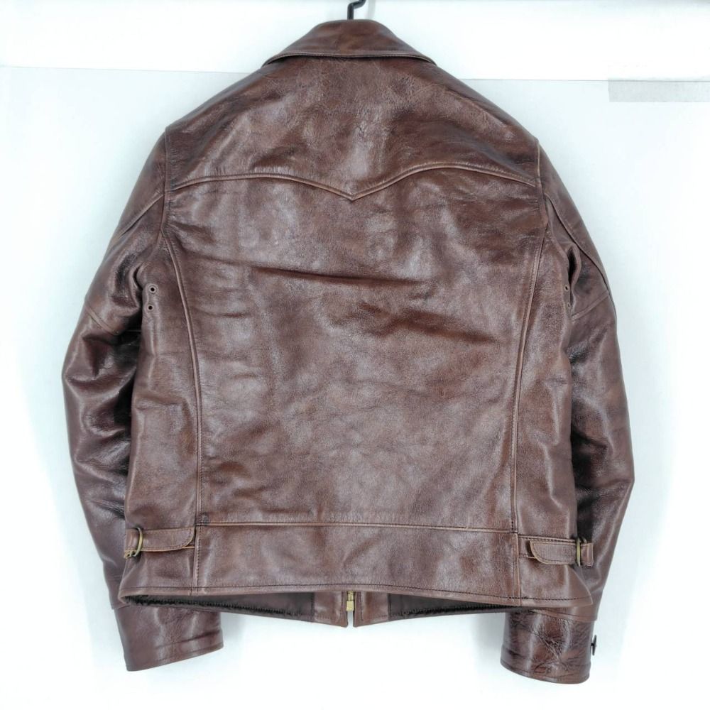 05w16567 レインボーカントリー カリフォルニアマニファクチュアリング RAINBOW COUNTRY CALIFORNIA MFG CO. ブラウン 36 メンズ ホースハイド ライダースジャケット 品