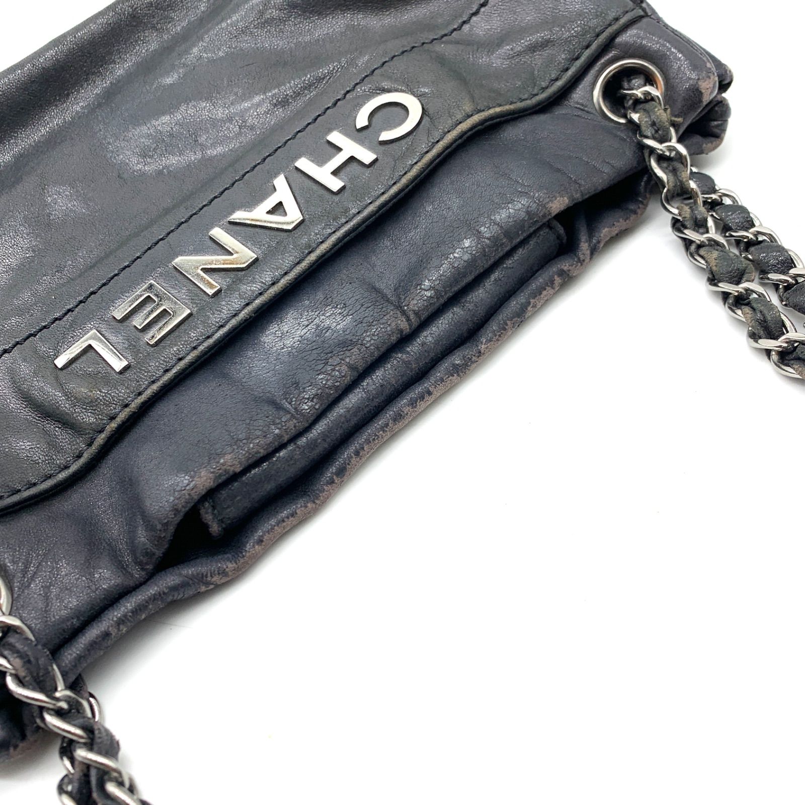 ショルダーバッグ チェーン×レザーショルダー