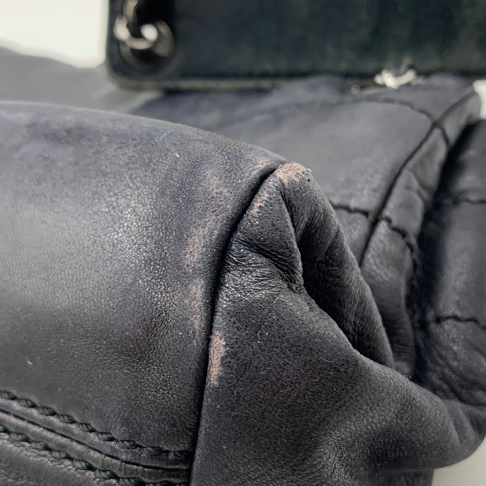 チェーン×レザーショルダー ブラック