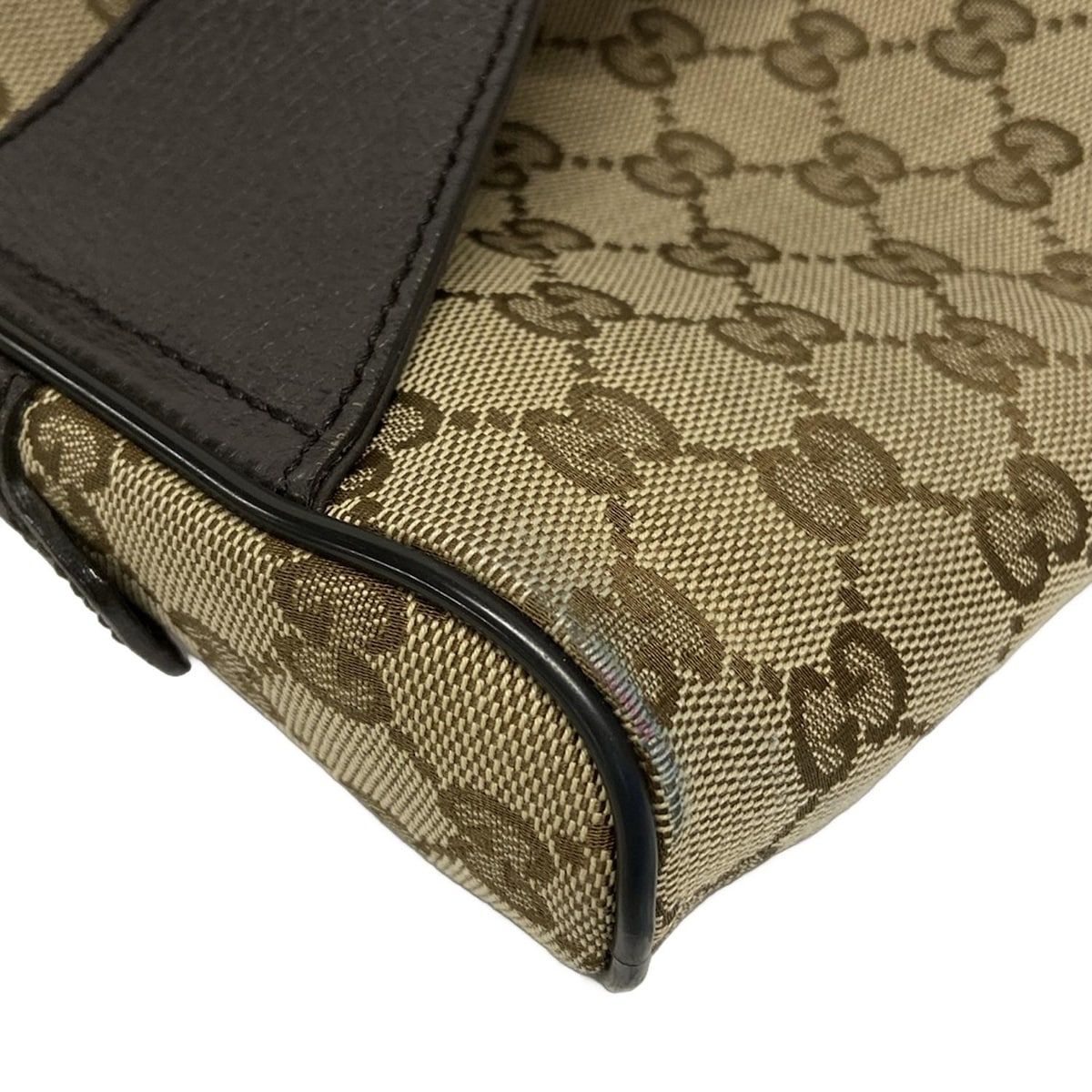 理にかなった GUCCI グッチ ウエストポーチ GG柄 449174 ベージュ×ダークブラウン レザー