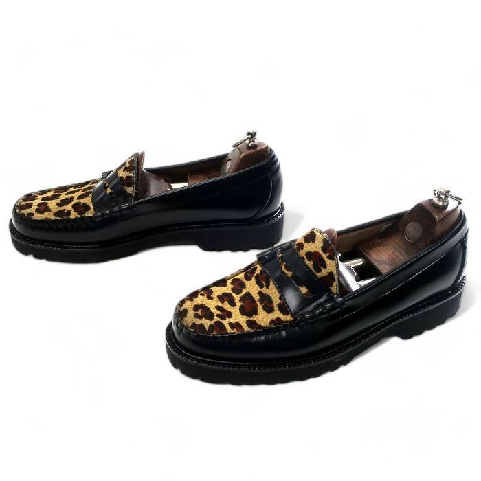 【美品✨】ジーエイチバス ウィージャンズ レオパード ハラコ ローファー 42 G.H.BASS Weejuns ジーエイチバス ウィージャンズ マッケイ製法 RUG