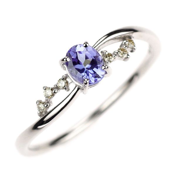 k18wg タンザナイト　ダイヤモンド　リング ビズー公式】タンザナイト×ダイヤモンド K18/PTリング・ルミリエム