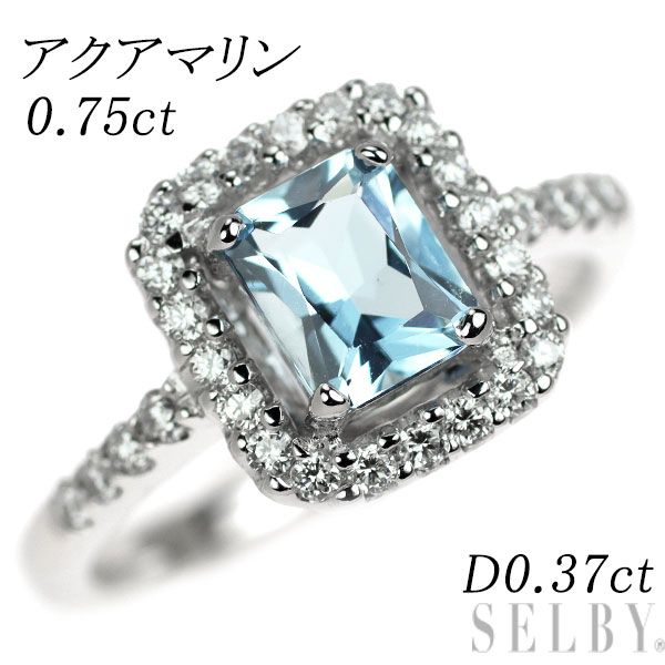 K18WG アクアマリン ダイヤモンド リング 0.75ct D0.37ct - メルカリ