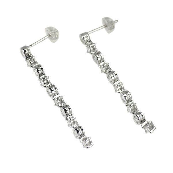 DTC K 18 WG ダイヤモンド ピアス 1.00 ct LINE