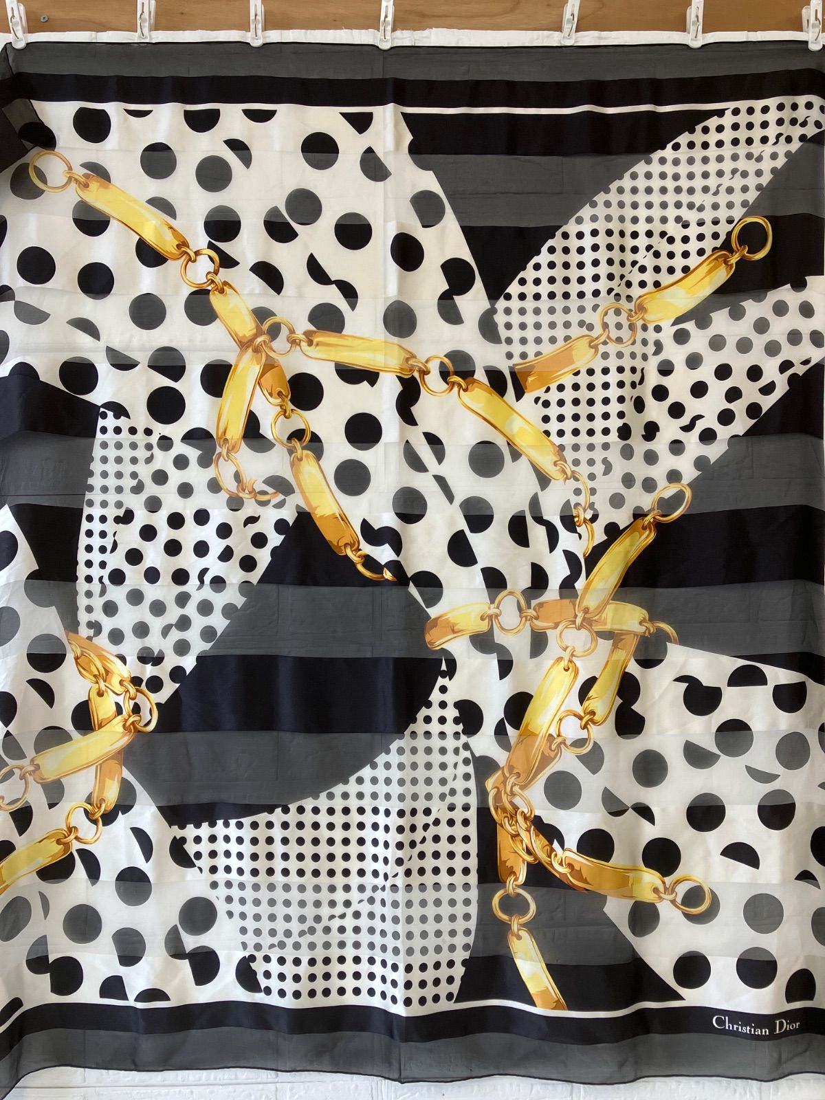 Christian Dior クリスチャンディオール 大判スカーフ 総柄 マルチ 4928