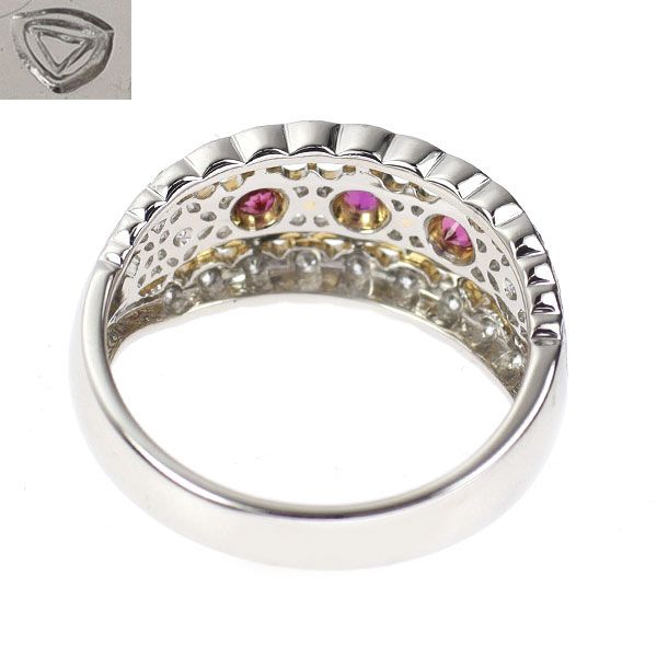 PT900 K18YG ルビー ダイヤモンド リング アンブローズ K18YG/Pt900 ルビー ダイヤモンド リング 0.23ct D0.20ct