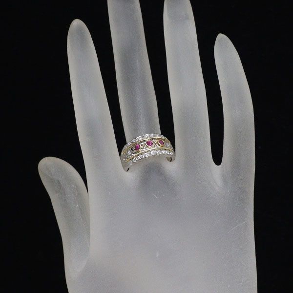 アンブローズ K18YG/Pt900 ルビー ダイヤモンド リング 0.23ct D0.20ct