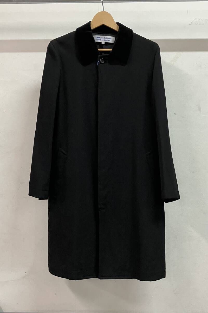 COMME des GARCONS コムデギャルソン コムコム RU-C007 AD2005 ステン コート サイズM ブラック 毛 キュプラ 綿