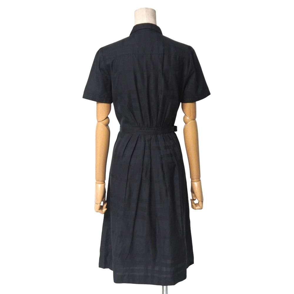 ファイナルセール開催中！ BURBERRY バーバリー ワンピース サイズ40 チェック ベルテッド 半袖 フ ロング シャツワンピ―ス ブランド古着 20251112 RA6501