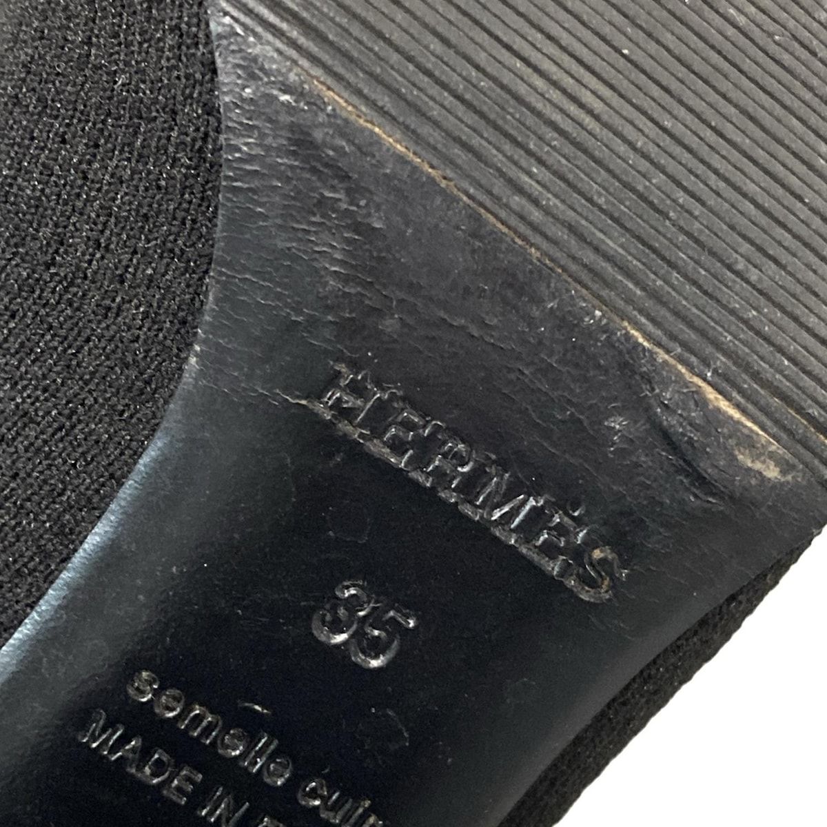  HERMES エルメス ショートブーツ 35 レディース ジェナ 60 黒 ブーティ ブーツ