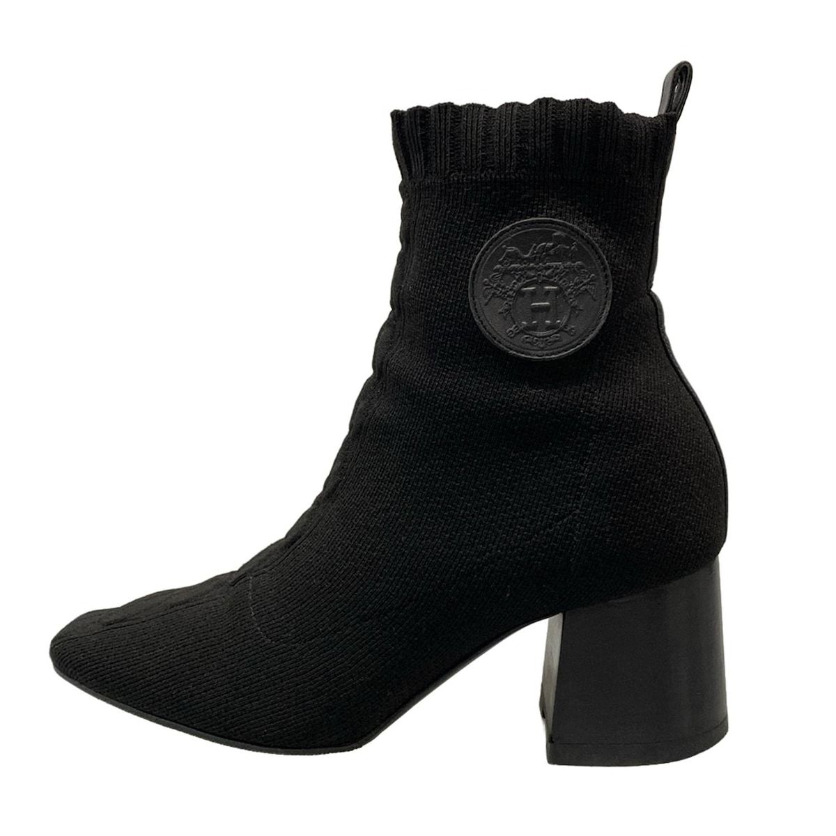 HERMES(エルメス) ショートブーツ 35 レディース ジェナ 60 黒 - メルカリ