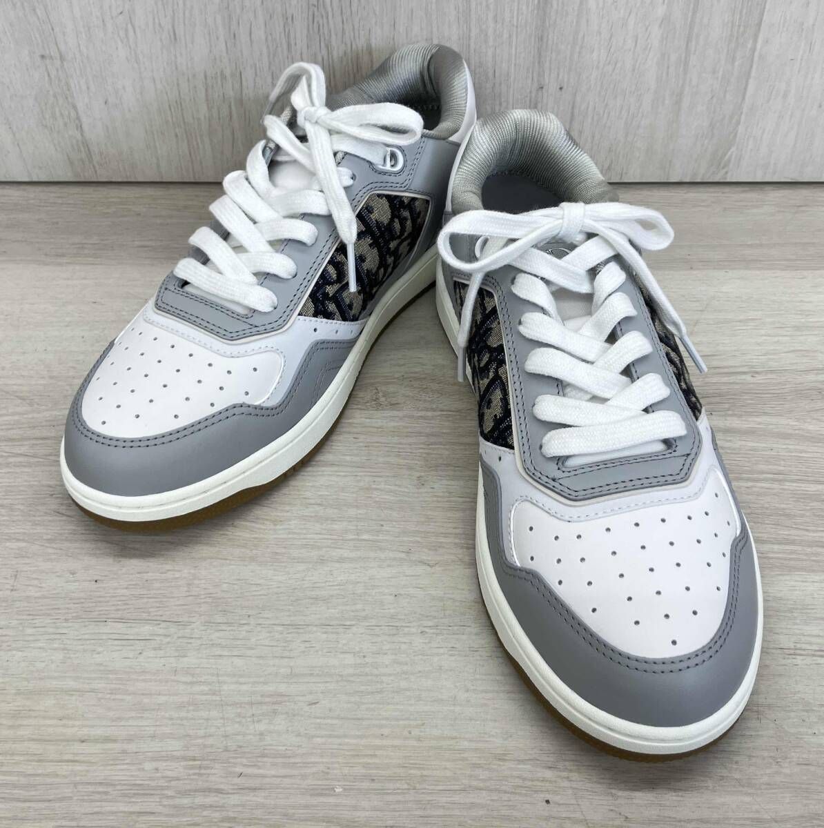 Christian Dior クリスチャン ディオール3SN2722ZIR オブリークジャガード ローカット スニーカー 41 ホワイト×グレー