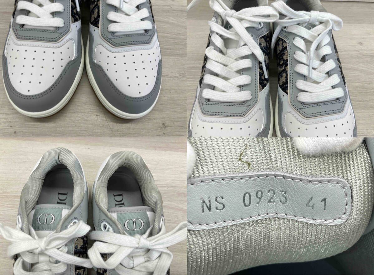  Christian Dior クリスチャン ディオール オブリークジャガード ローカット スニーカー 41 ホワイト グレー その他 靴