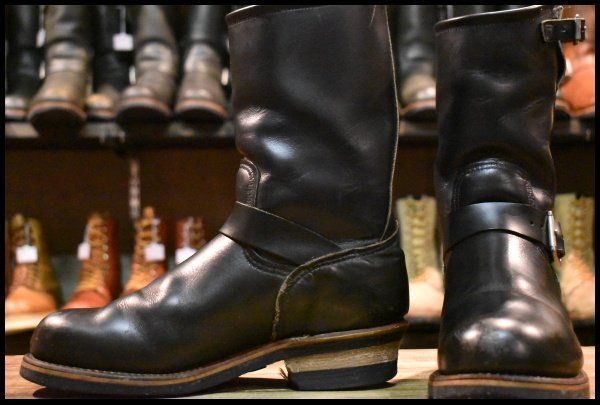 7 D PT 99刺繍 レッドウィング 2268 エンジニア 黒 ブラッククローム スチールトゥ プルオン ブーツ redwing FJ 449