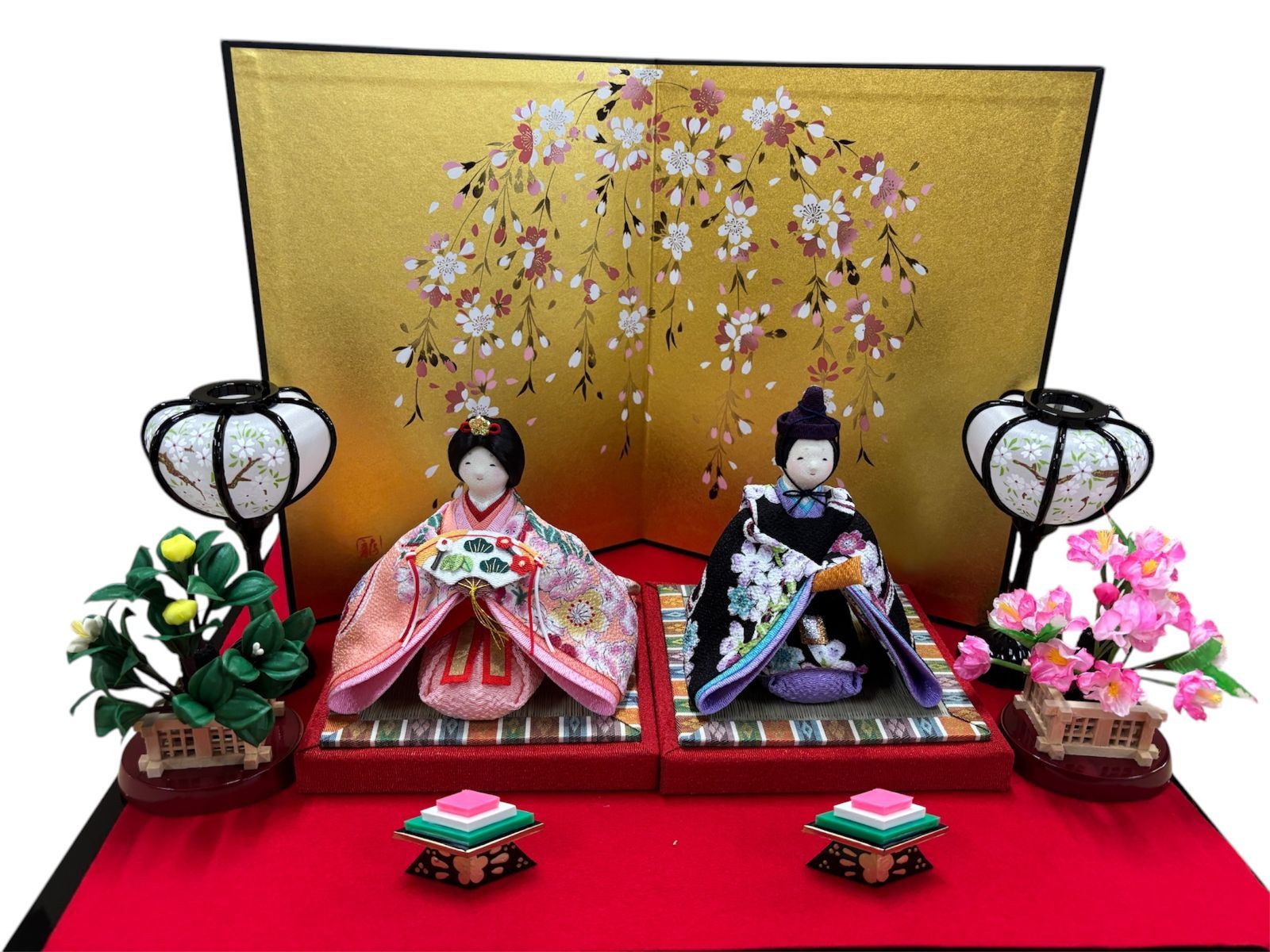 桜みやび雛 クリアランス 蒔絵金屏風付 rh-436sa 全国無料，お買い得