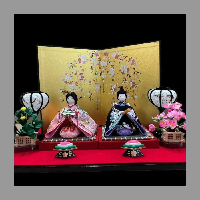 桜みやび雛 クリアランス 蒔絵金屏風付 rh-436sa 全国無料，お買い得