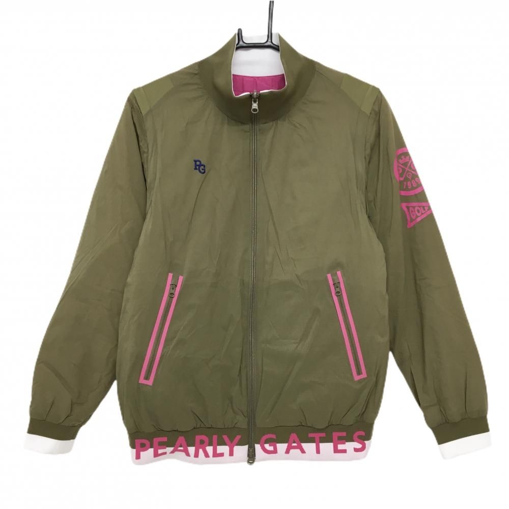 パーリーゲイツ 4WAY中綿リバーシブルジャケット カーキ 裏ピンク レディース 1 M ゴルフウェア モデル PEARLY GATES