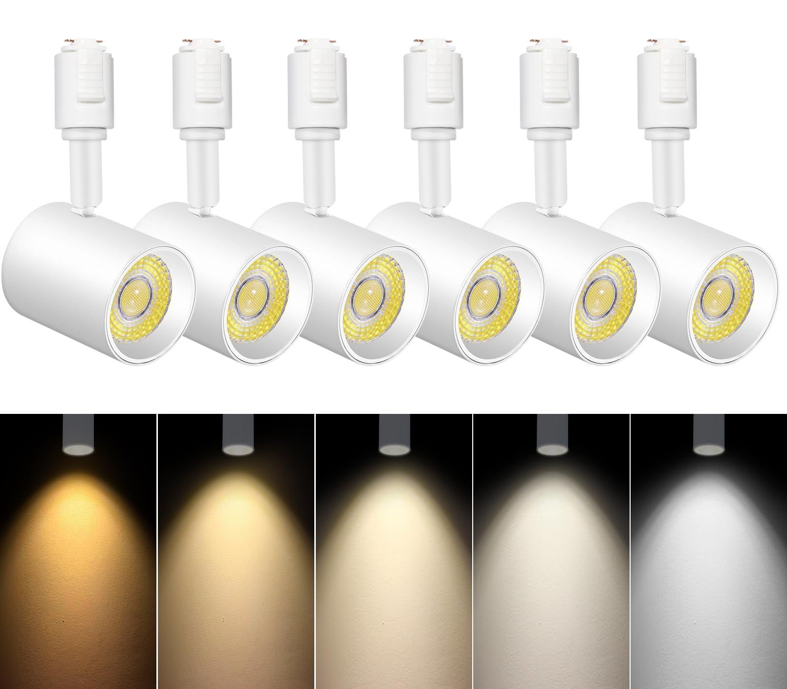 調節 ダクトレール スポットライト LED一体型照明 10 W 85 W形相当 明るい レールライト 高演色CRI 90 2700 K 6000 800 lm キッチン ショップ用 シーリングスポットライト ホワイト セット