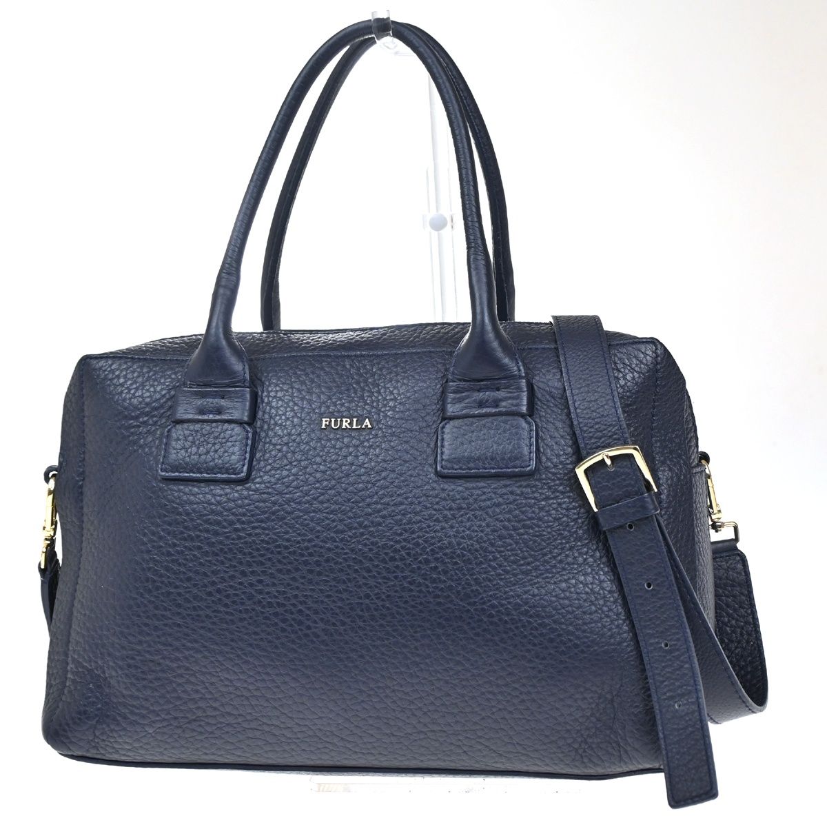 FURLA フルラ ハンド ショルダーバッグ 2WAY ネイビー レザー 04BS332