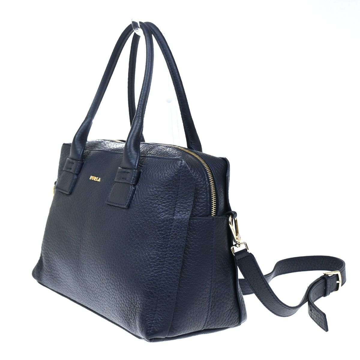 FURLA フルラ ハンド ショルダーバッグ 2WAY ネイビー レザー 04BS332