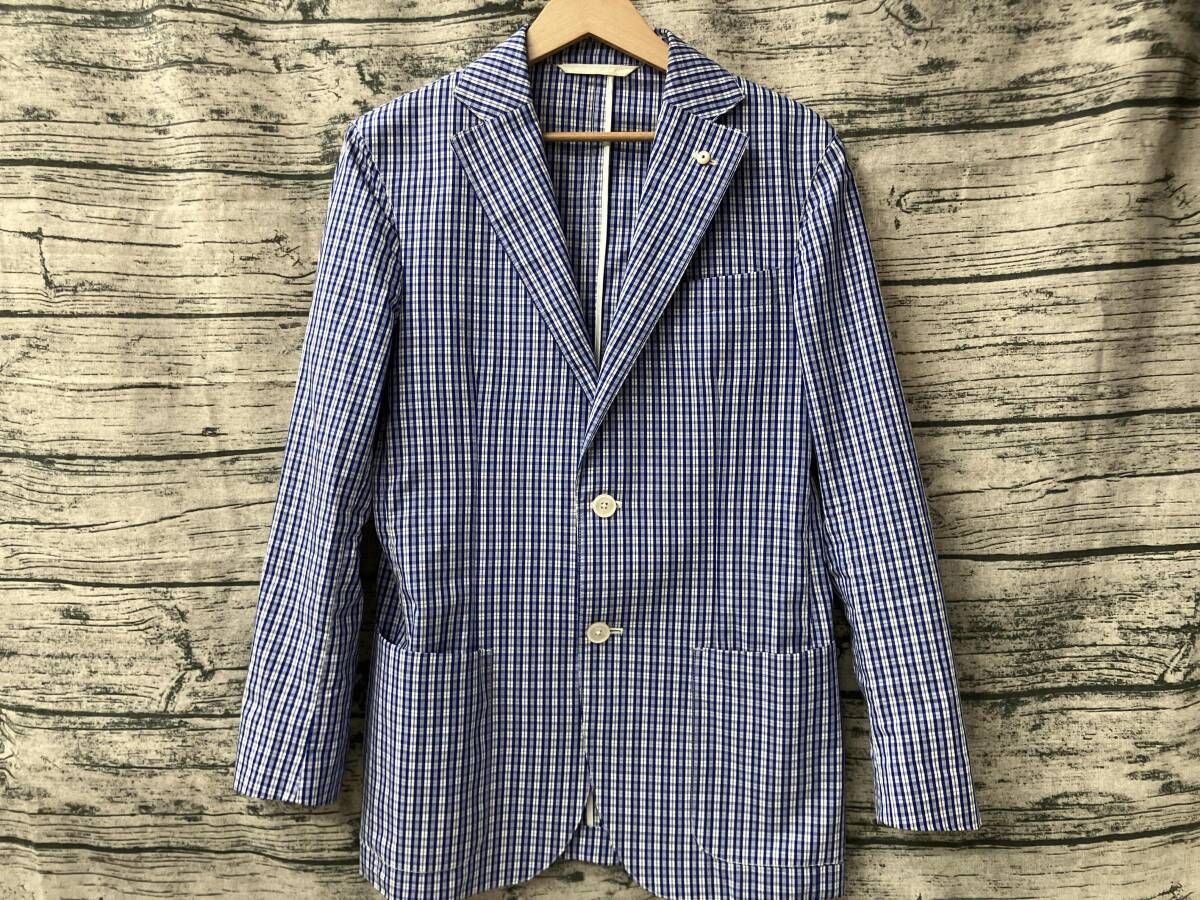 L.B.M 1911 テーラードジャケット イタリア製 シルク Lサイズ 格子柄