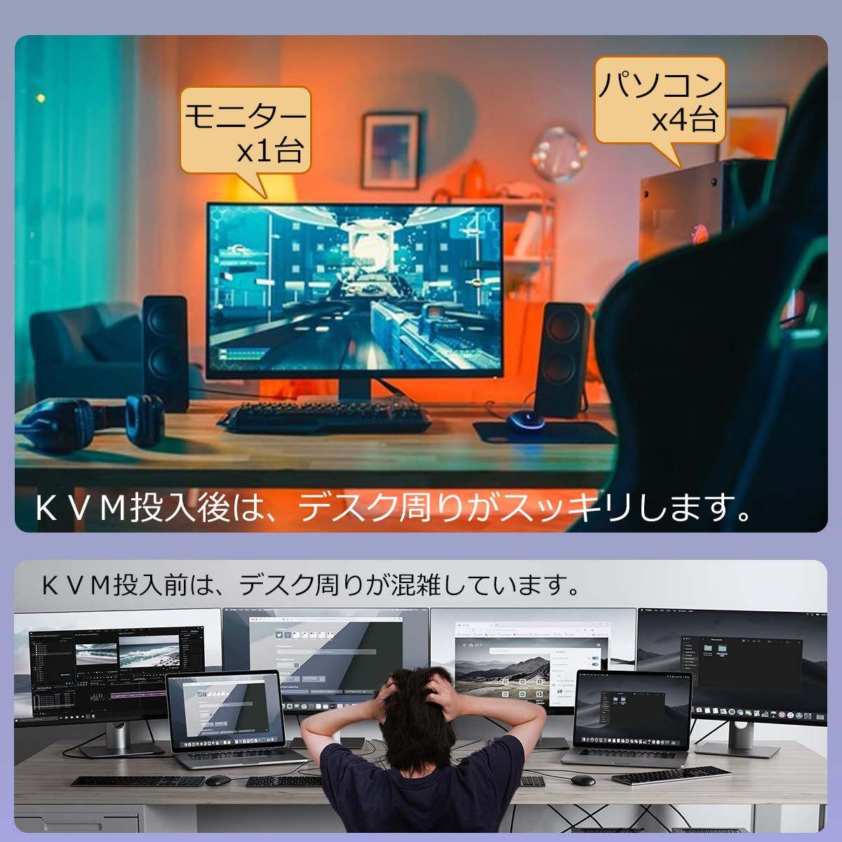  ELEVIEW KVMスイッチ 4 K HDMI USB 切替器 4ポート PC 4台用 60 Hz 2 0 HDCP キーボード マウス モニターを共有 簡単接続 ドライバー不要 USBケーブル付き EHD 615 N PC切替器(KVM) 分配器 切替器