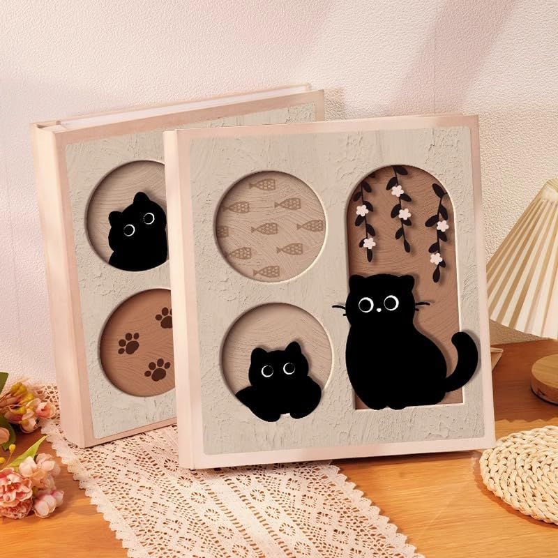 アルバムL判 収納 大容量 写真 ポケット収納タイプ かわいい メモリー 思い出 写真収納 子ども 記念日 結婚式 入学式 入園式 家族 写真整理 お祝い 風景 旅行 記録用アルバム 切手 領収書 収納便利 ねこ05