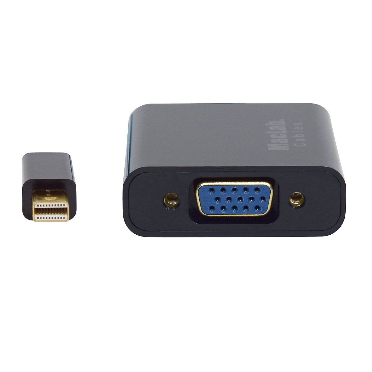 MacLab. Thunderbolt VGA 変換 アダプタ ブラック 20 cm Mini Displayport D-sub ケーブル 相性 付 サンダーボルト ミニディスプレイポート dsub 15ピン 金メッキ BC-MDV 2 BK