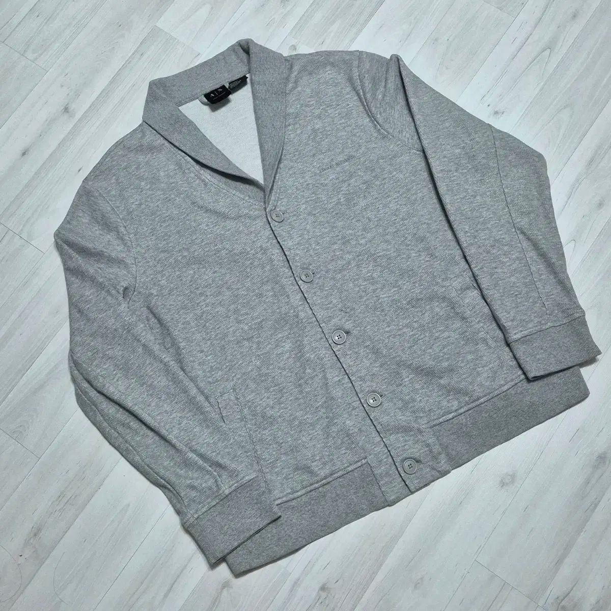 A X アルマーニ エクスチェンジ グレー コットン カーディガン