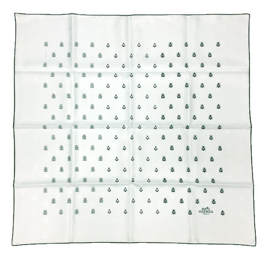 HERMES エルメス スカーフ カレ70 PETITE ABEILLE BRODE プチ アベイユ ブロード シルク 刺繍 aq11936