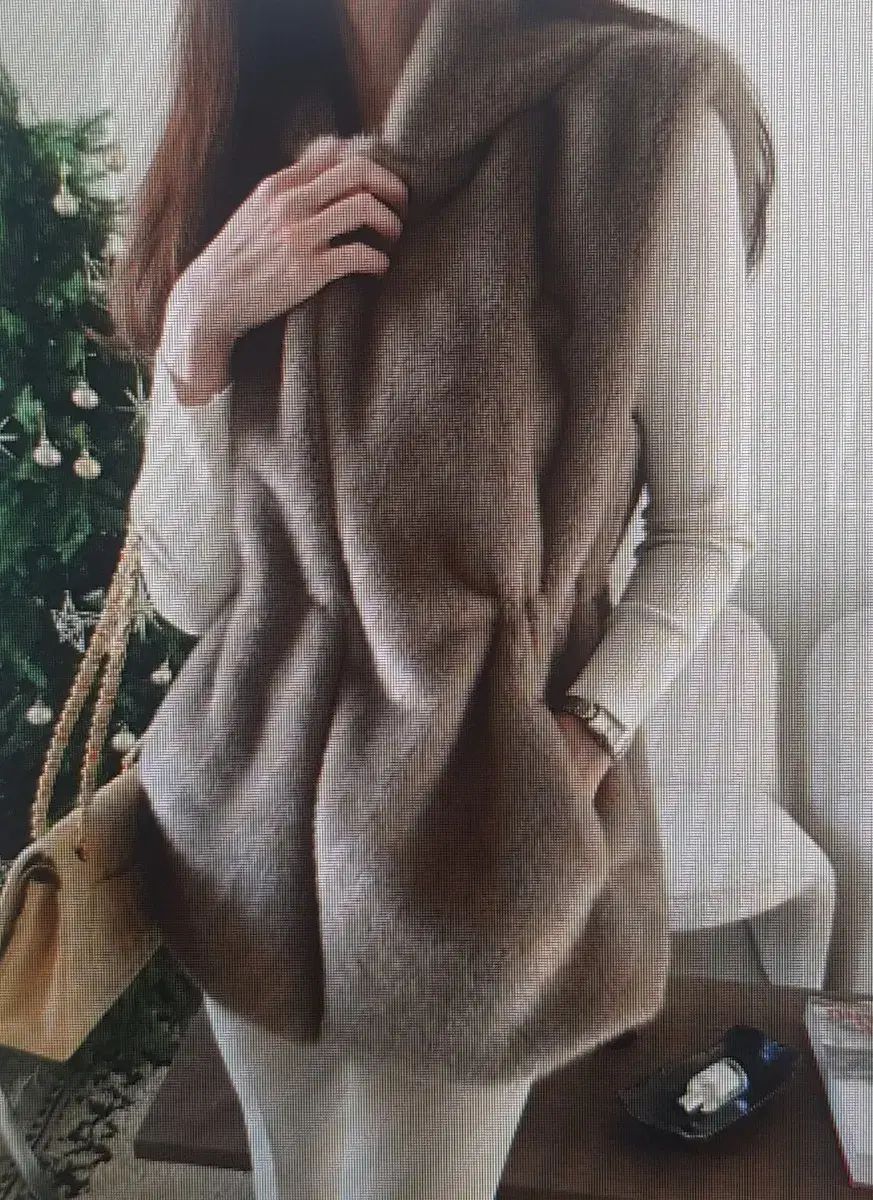 海外配送 ブラウン アイボリー ファー フード ベスト