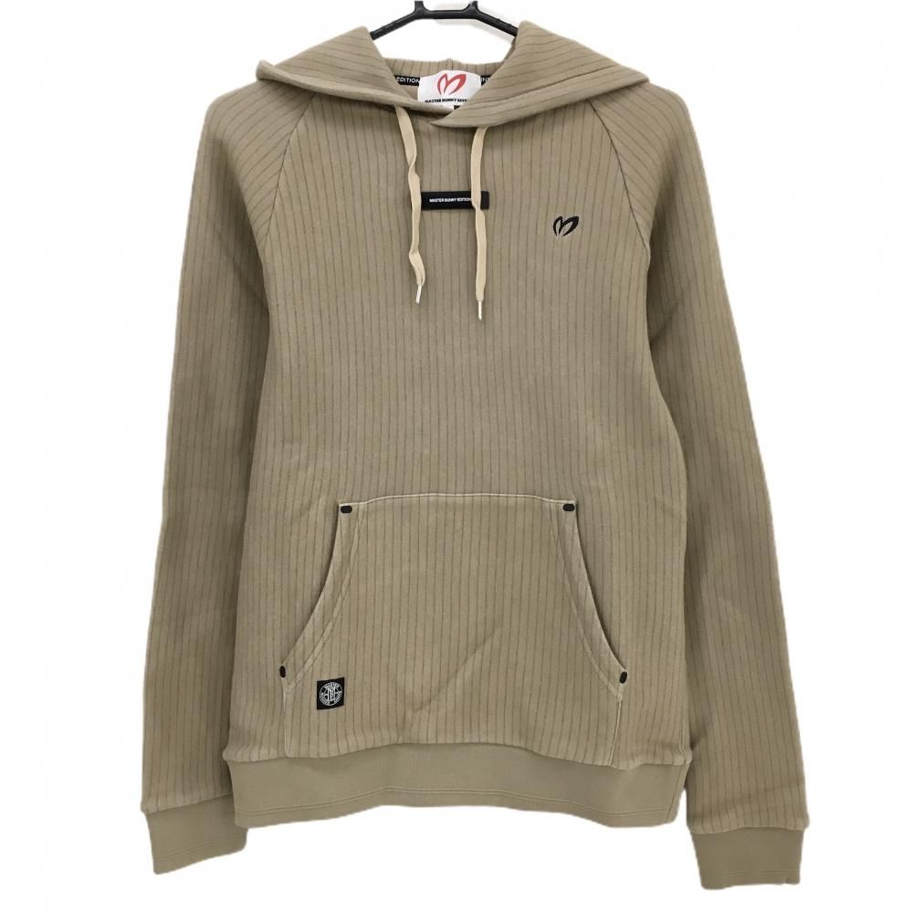 マスターバニー フード付トレーナー ダークベージュ×ブラウン レディース 2 L ゴルフウェア モデル MASTER BUNNY EDITION
