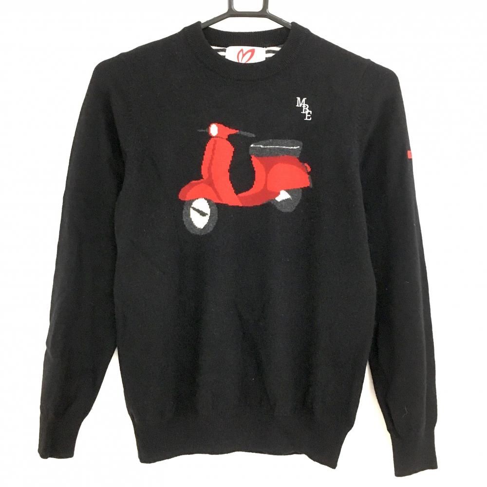 マスターバニー セーター 黒 レッド カシミヤ混 ニット バイク レディース 0 S ゴルフウェア MASTER BUNNY EDITION