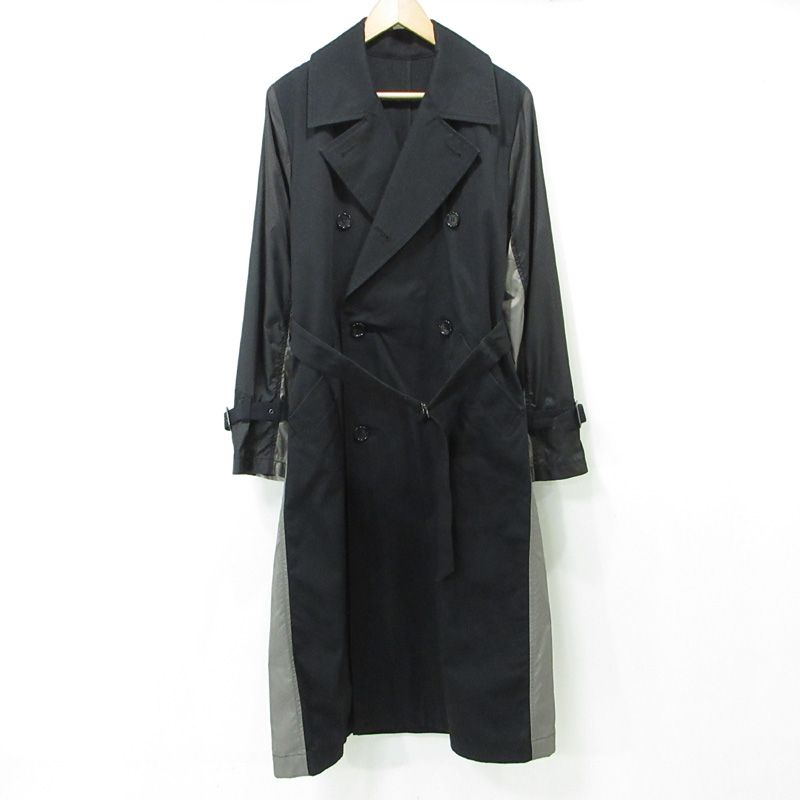 三重本店 HYSTERIC GLAMOUR ヒステリックグラマー 切替えロゴプリントトレンチコート 01201AC01 ブラック サイズ Free 110