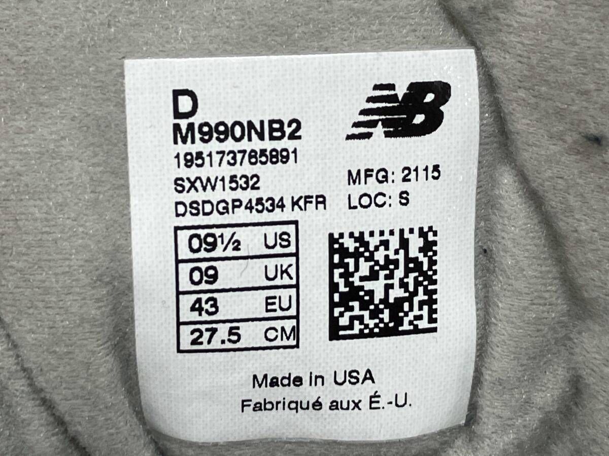 new balance ニューバランス USA製 M990NB2 990V2 